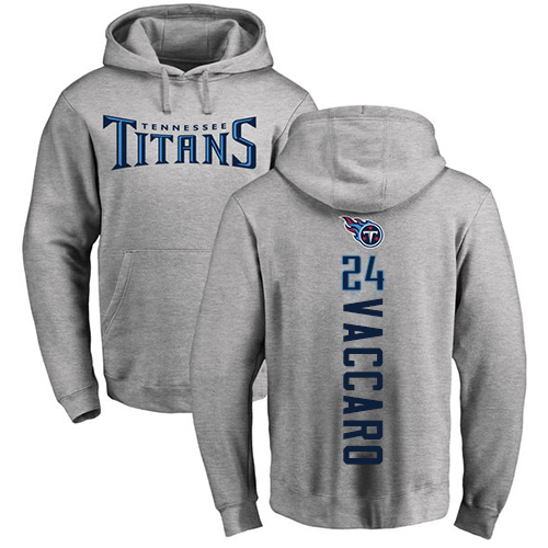 Tennessee Titans Men Ash Kenny Vaccaro Backer NFL Football #24 Pullover Hoodie Sweatshirts